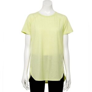 Tek Gear Soft Yellow Women's Short Sleeve Athletic Shirt